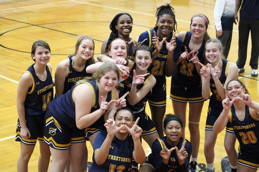 The Lady Rockets after beating Chagrin. 