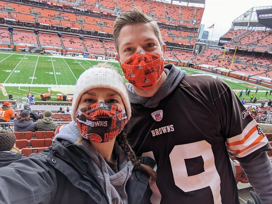 P.E.+teacher+Krista+Romance+and+her+husband+Kevin+attend+the+January+3+Browns+vs+Steelers+game.